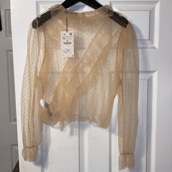 Brand new Zara tulle top in pastel pink, size M - Picture 2 of 4